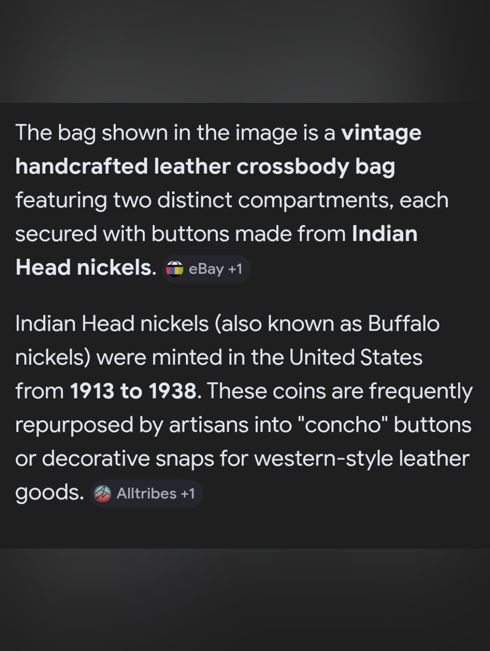LEATHER ARTISTIAN Vintage Two-Compartment Tan Leather. Crossbody Bag - Picture 14 of 16
